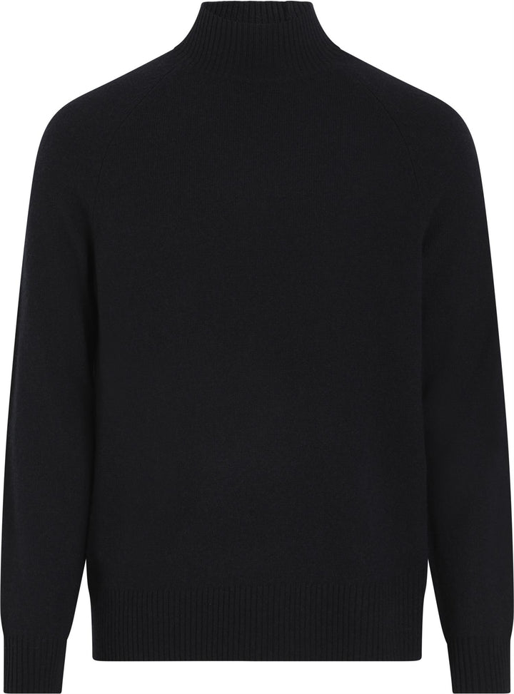 Luxury Wool Mock Neck Jumper Ck Black