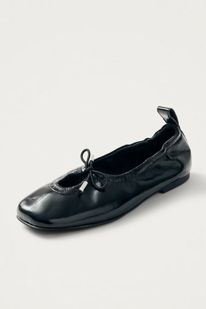 Rosalind Onix Black Leather Ballet Flats