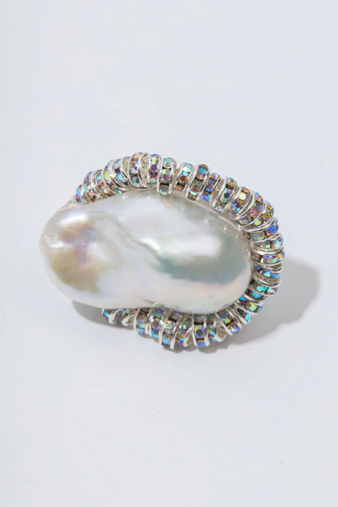 Baroque Diamond Ring Silver