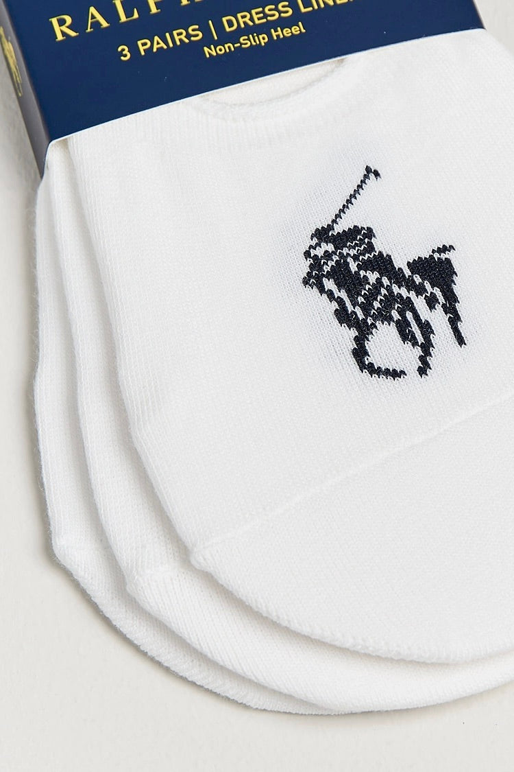 Big Pony No-Show-Liner 3-Pack White