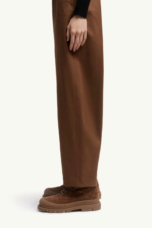 Straight Leg Cotton Gabardine Trousers