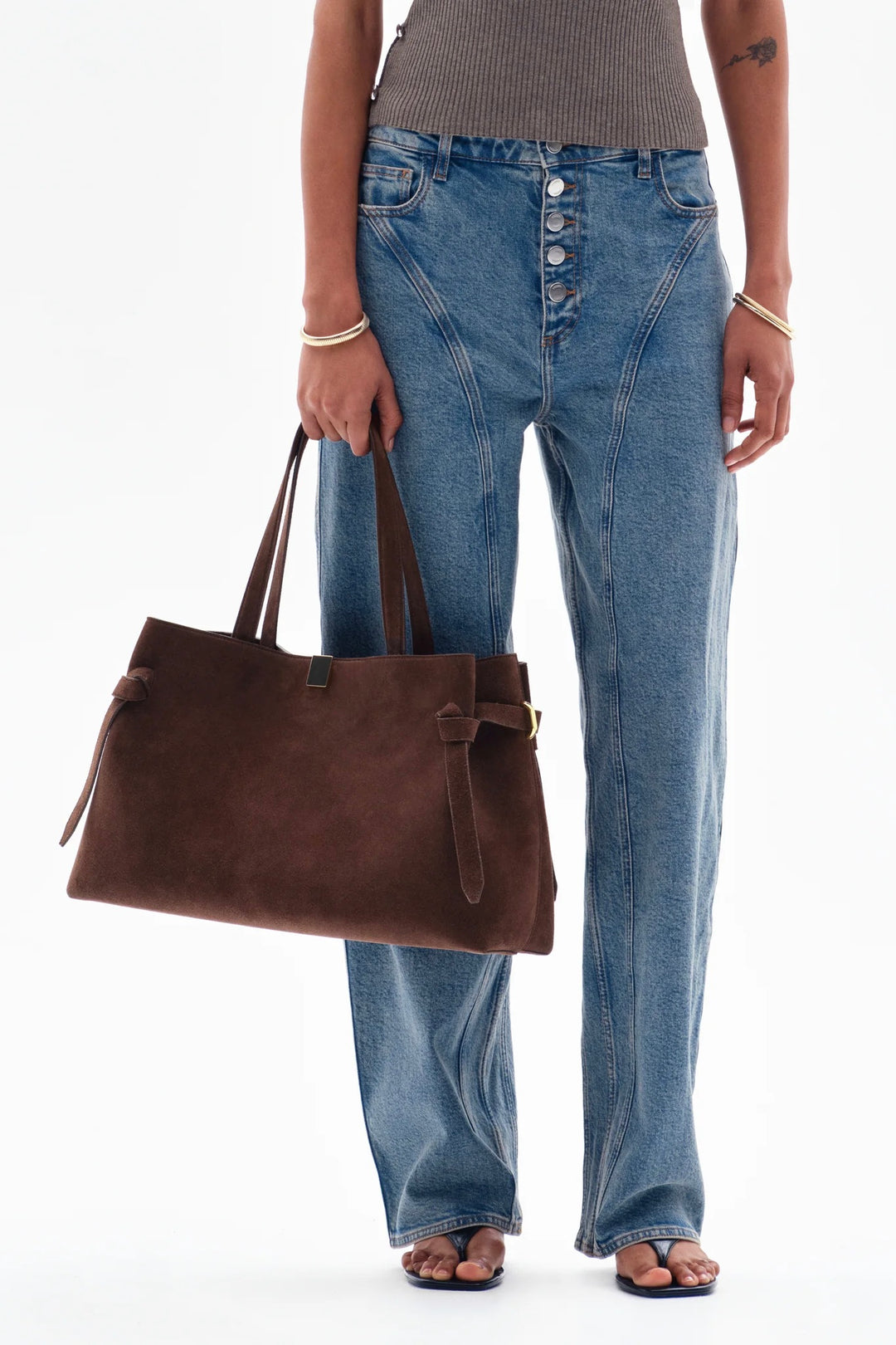 YUZEFI Gyoza Suede Tote Chocolate - Dale