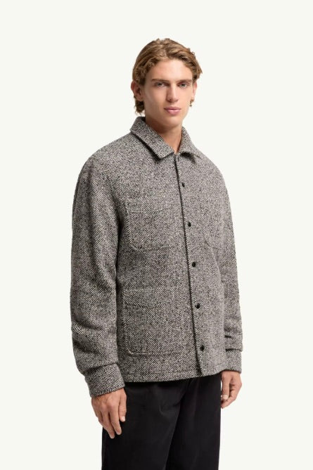 Melange Wool Blend Shirt Grey