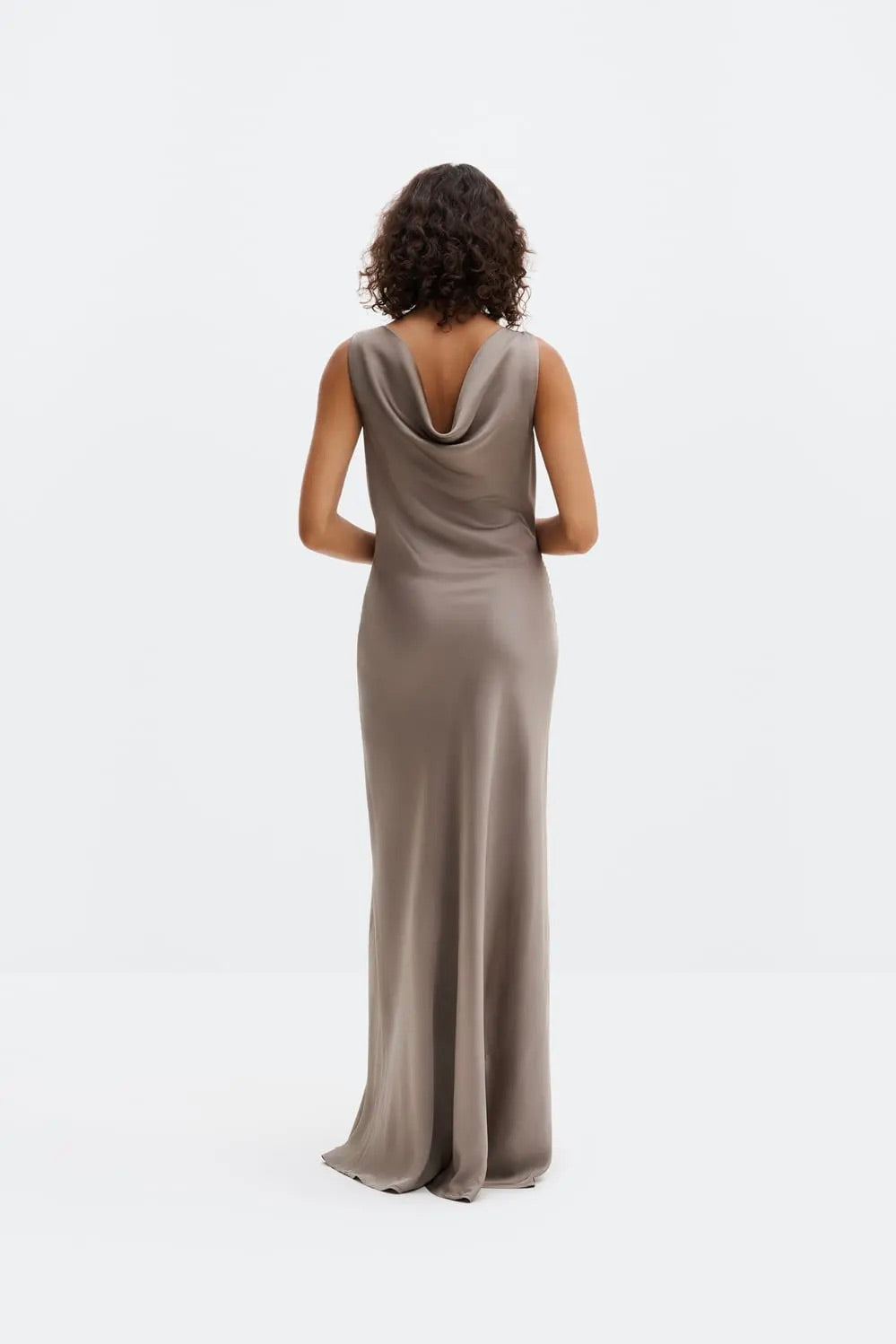 MALINA Leah Cowl Neck Satin Maxi Dress - Dale