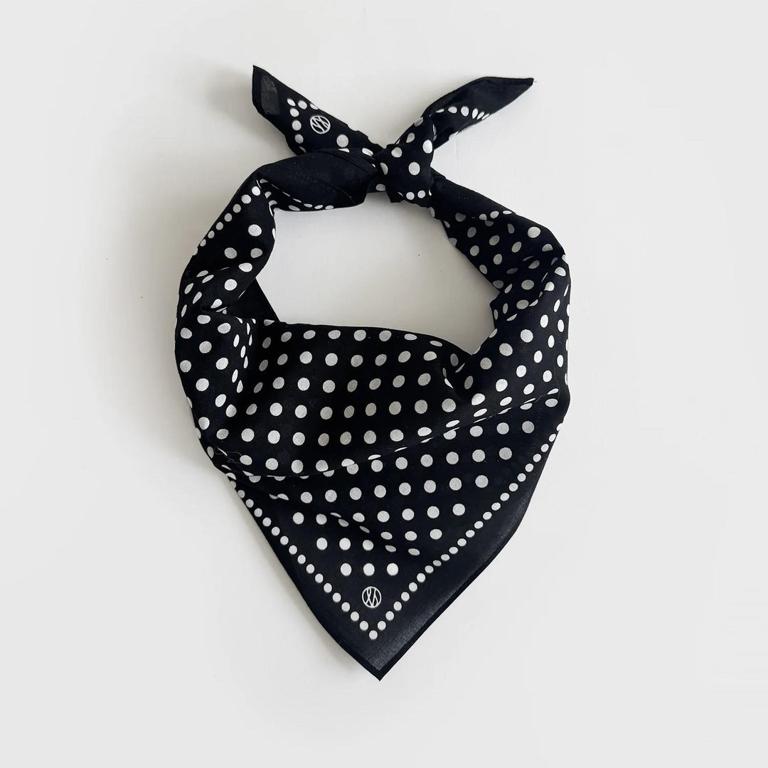 LE SCARF Cotton Polkadot Scarf Black 55x55 - Dale