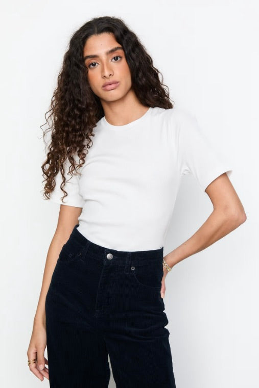 Pippa Rib Tee White