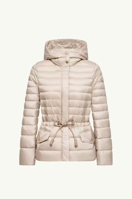 Raies Hooded Short Down Jacket Light Beige