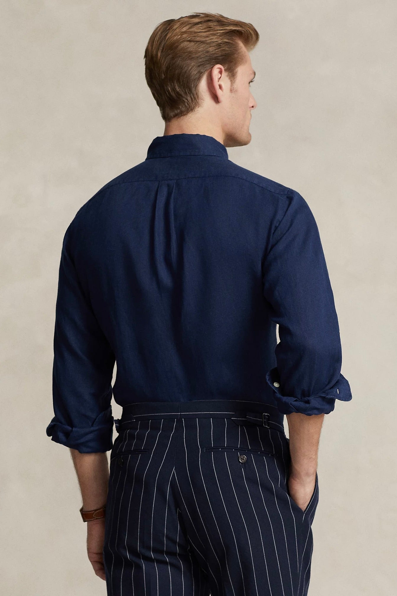 POLO RALPH LAUREN | Custom Fit Linen Shirt Newport Navy | Dale
