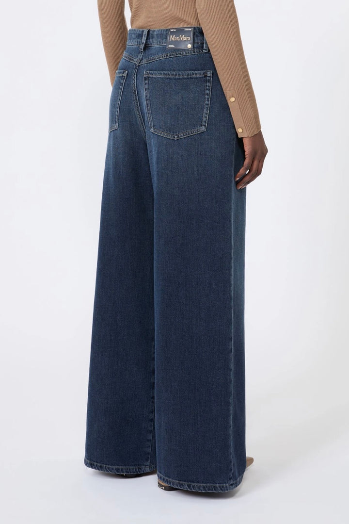 Wide Cotton Denim Jeans Midnight Blue