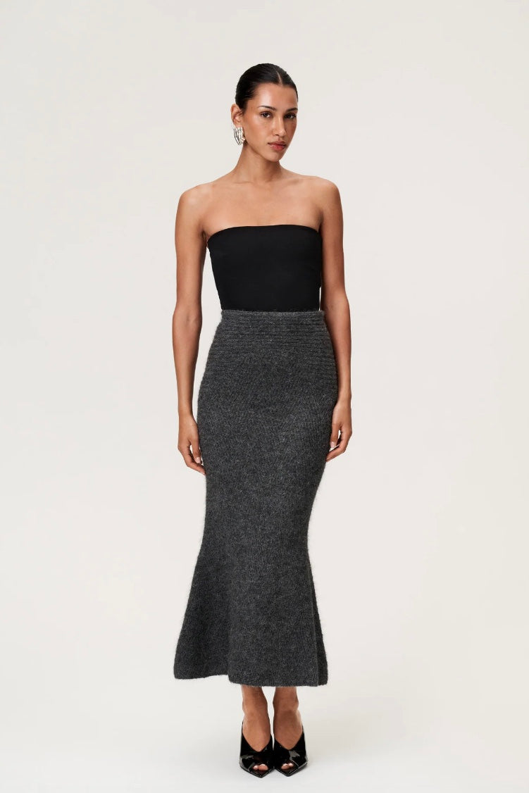 Cessole Midi Skirt Dark Grey