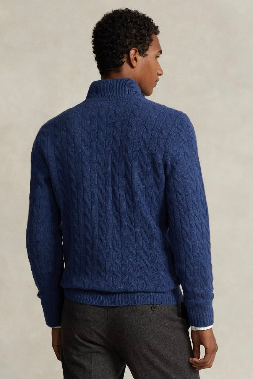 Cable-Knit Wool-Cashmere Jumper Rustic Navy Heather