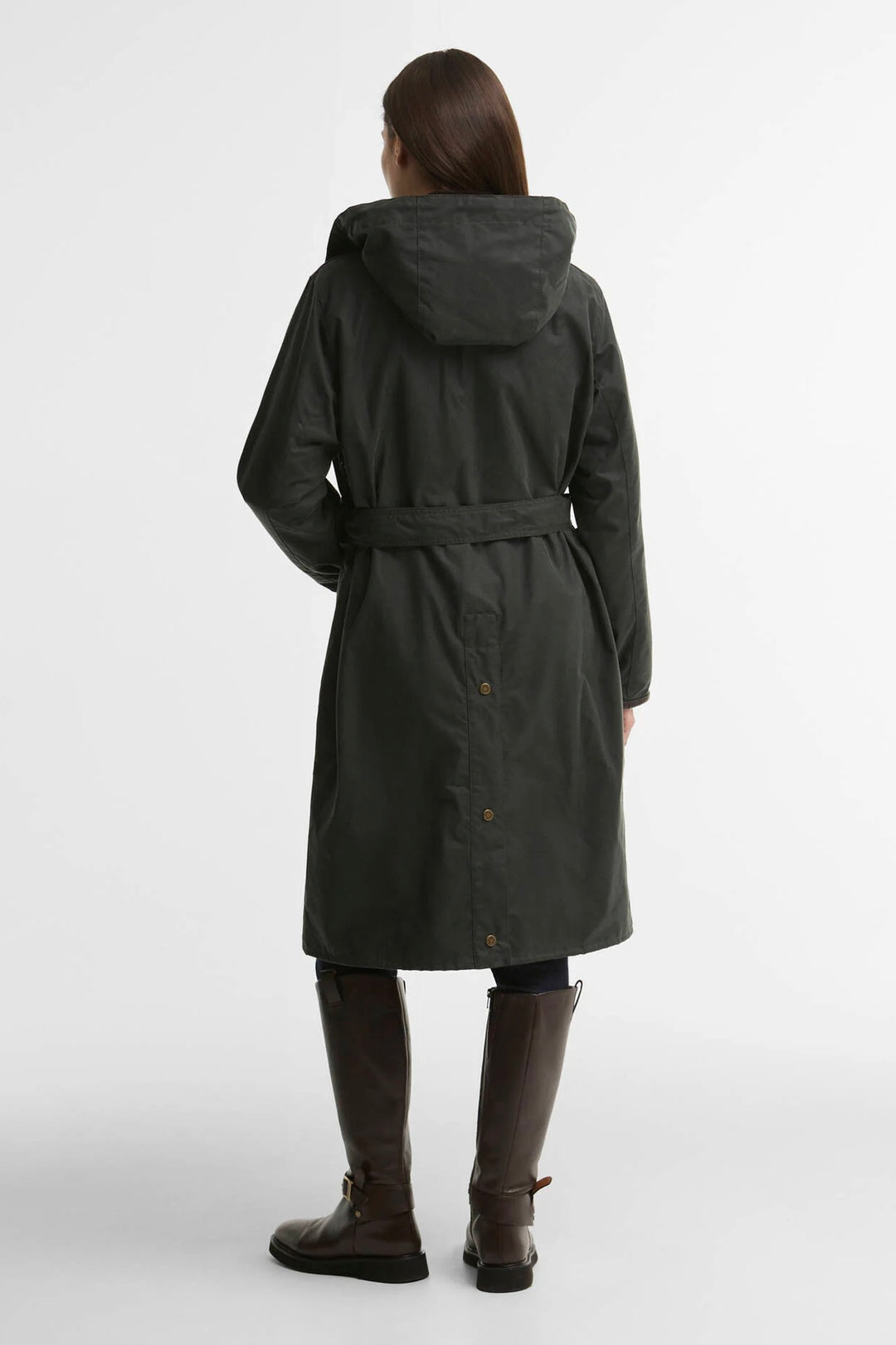 Barbour Antoinette Longline Waxed Jacket Sage