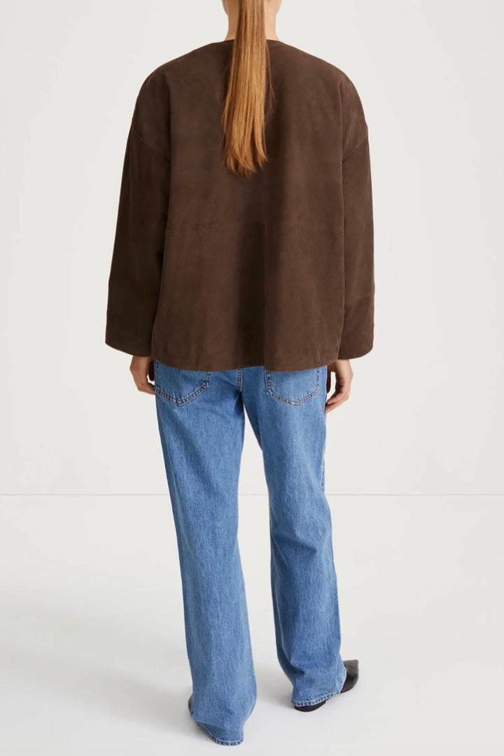 Vana Suede Jacket Pebble Brown