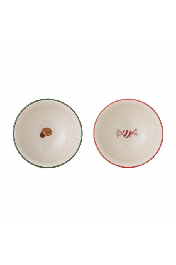 Jolly Bowl Red Stripe Set of 2