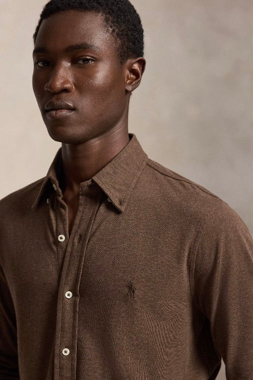 Featherweight Long Sleeve Mesh Shirt Nutmeg Brown Heather