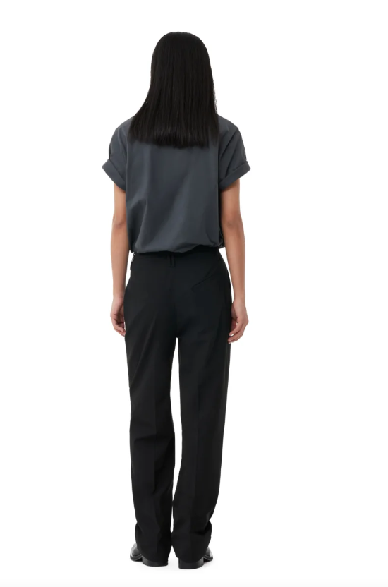 Drapey Melange Slim Mid-high Waisted pants