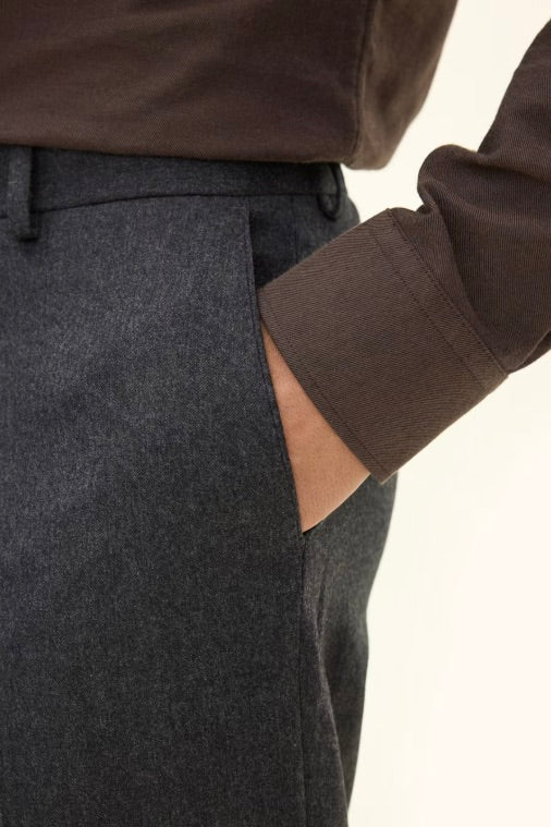 Dandy Turn Up Trousers Dark Grey