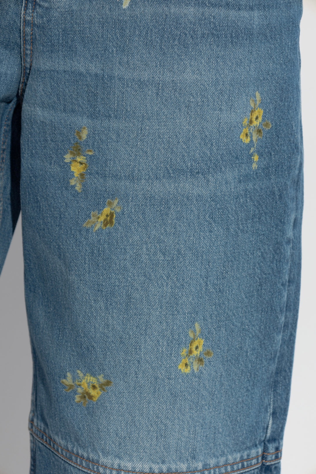 Printed Flower Denim Stary Jeans