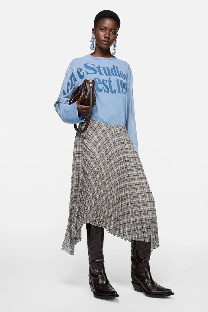 ACNE STUDIOS Relaxed Fit Graphic T-Shirt Dirty Blue - Dale