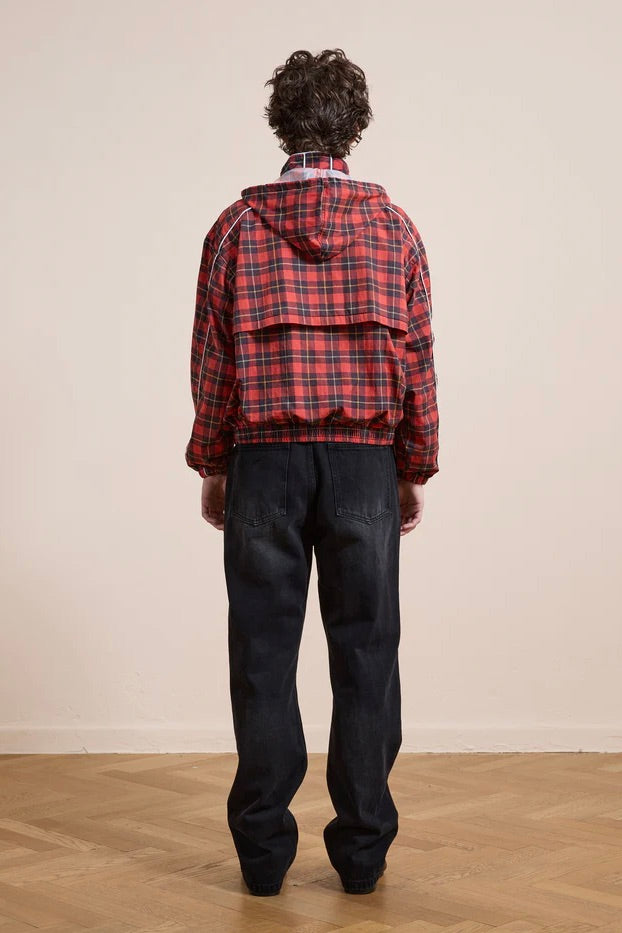 Red Plaid Track Jacket