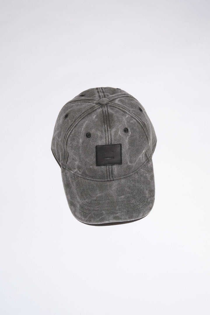 Leather Baseball Cap Carbon Grey