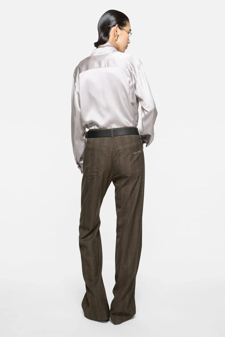 Tailored Wool Check Trousers