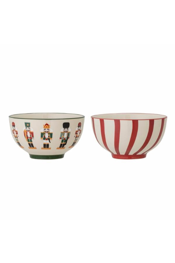 Jolly Bowl Red Stripe Set of 2