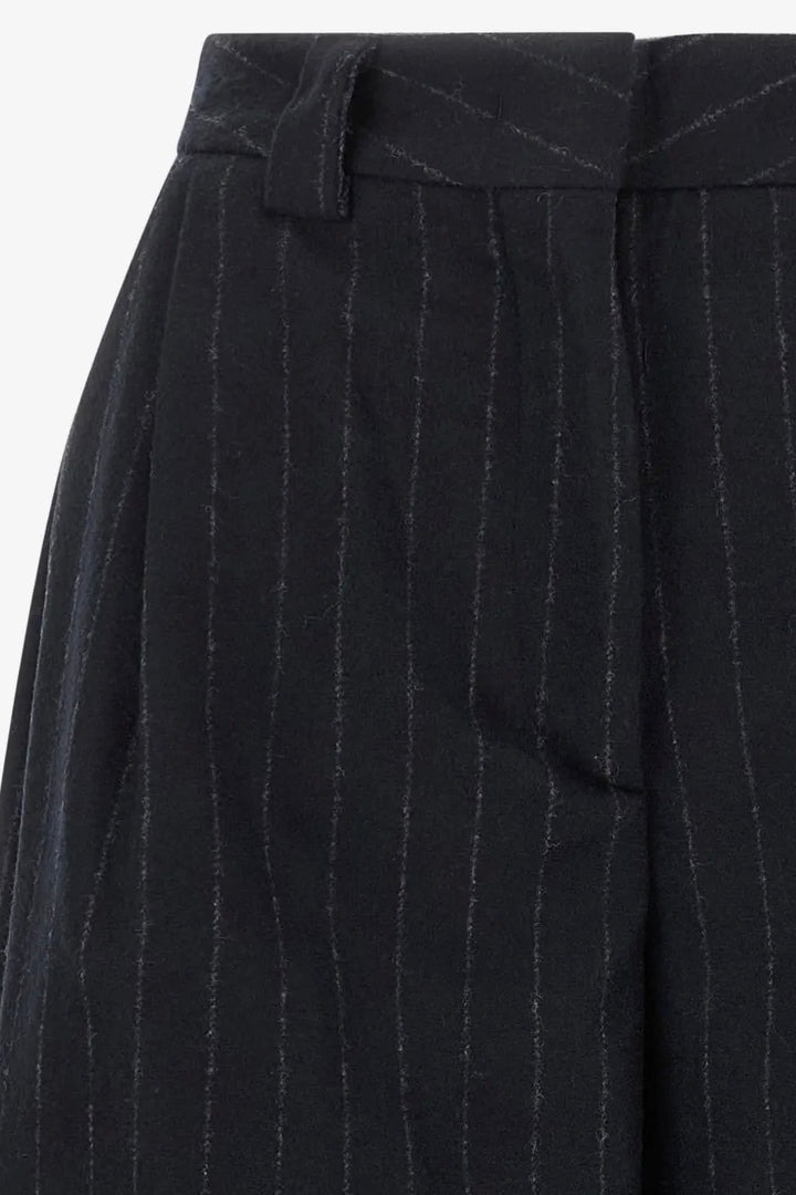 Dakota Pinstripe Wool Bermuda Shorts Night Blue