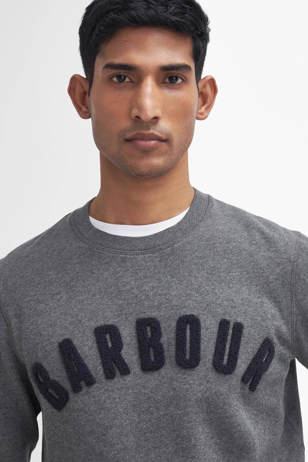 Barbour Prep Logo Sweatshirt Mid Grey Marl
