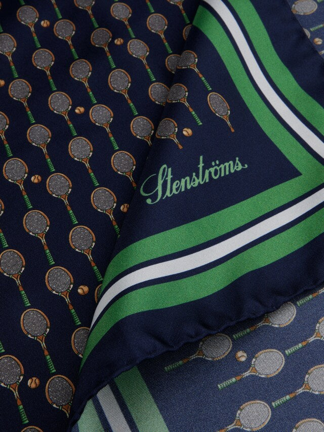 PRINTED SILK TENNIS BANDANA