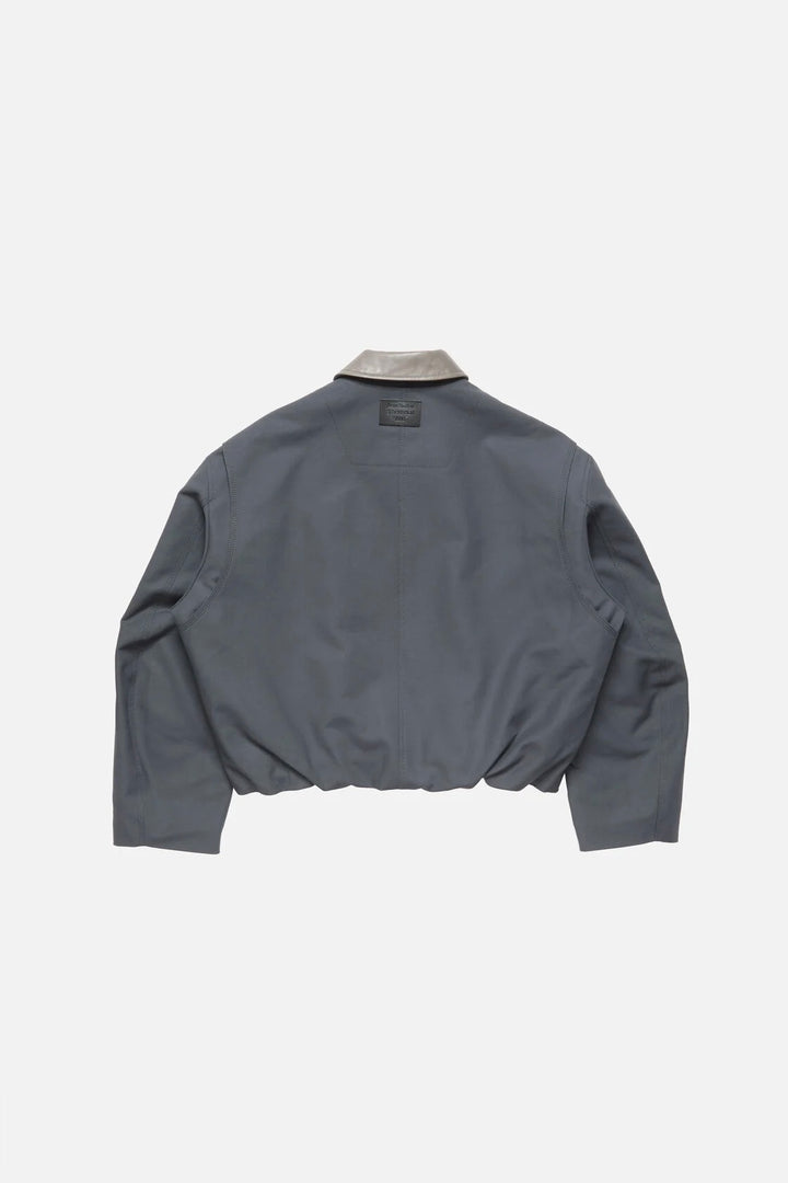 ACNE STUDIOS Bomber With Leather Collar Carbon Grey - Dale