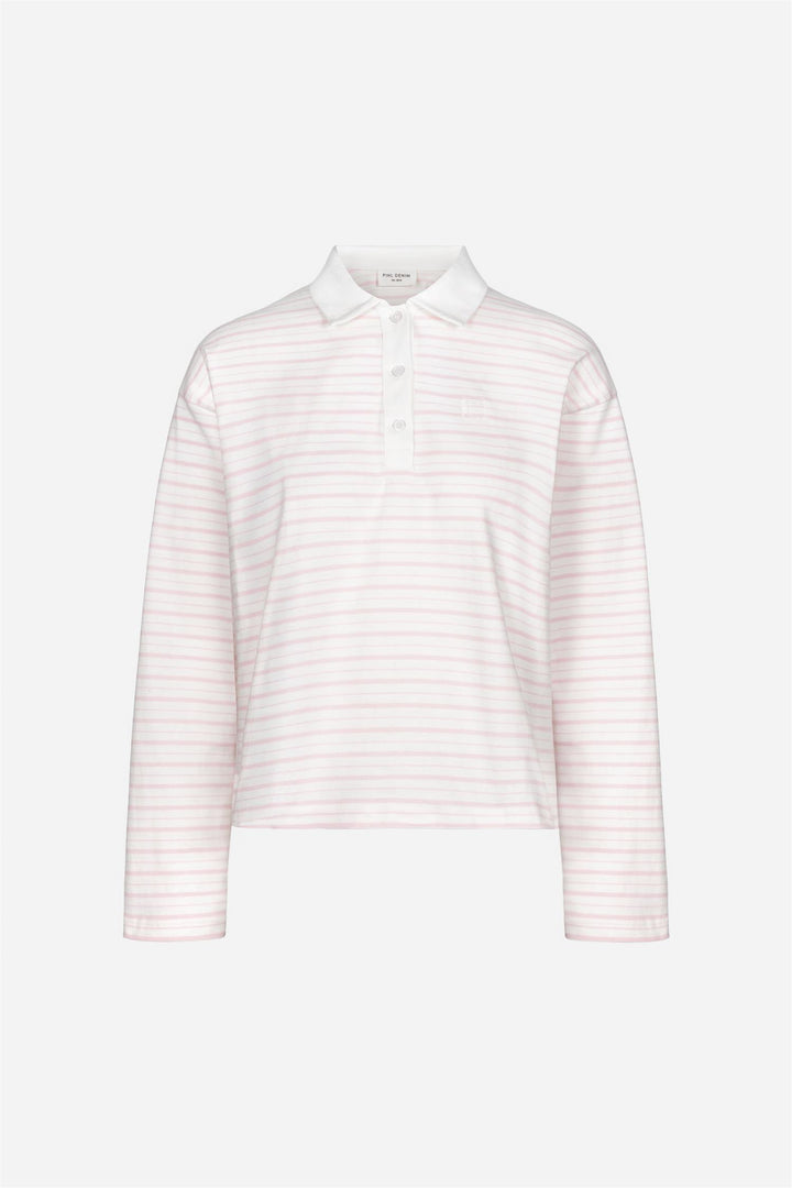 CAMILLA PIHL DENIM Elmer Polo Shirt Lt Pink Stripe - Dale
