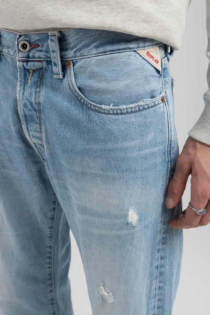 REPLAY Deryck Regular-Fit Jeans Light Blue - Dale