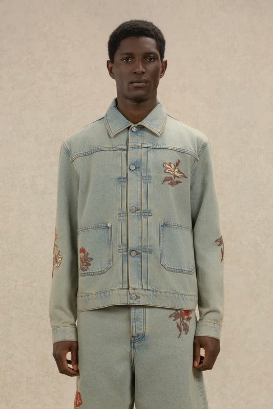 Veste Denim Dusty Brodée Fleurs