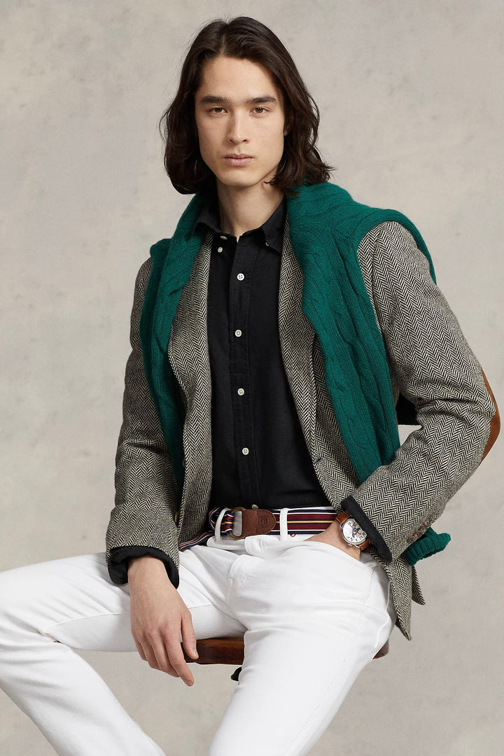 POLO RALPH LAUREN Custom Fit Garment-Dyed Oxford Shirt Polo Black - Dale