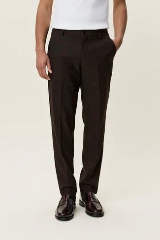 Brushed Twill Reg Suit Pants Mole Brown