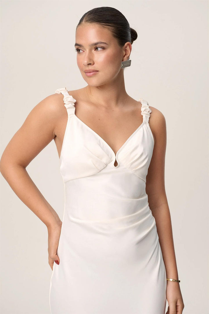 Nimes Slip Dress White