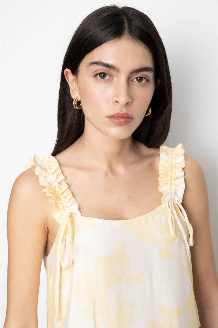 Zaha Dress Yellow Floral Print