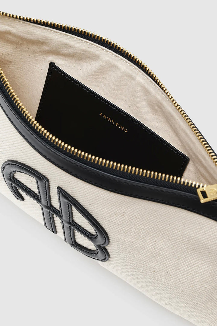 Lili Pouch Natural Canvas/Black