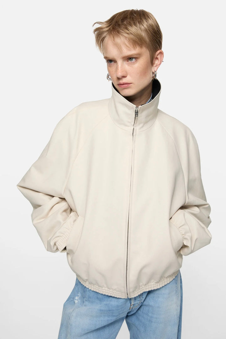 Satin Logo Jacket Light Taupe