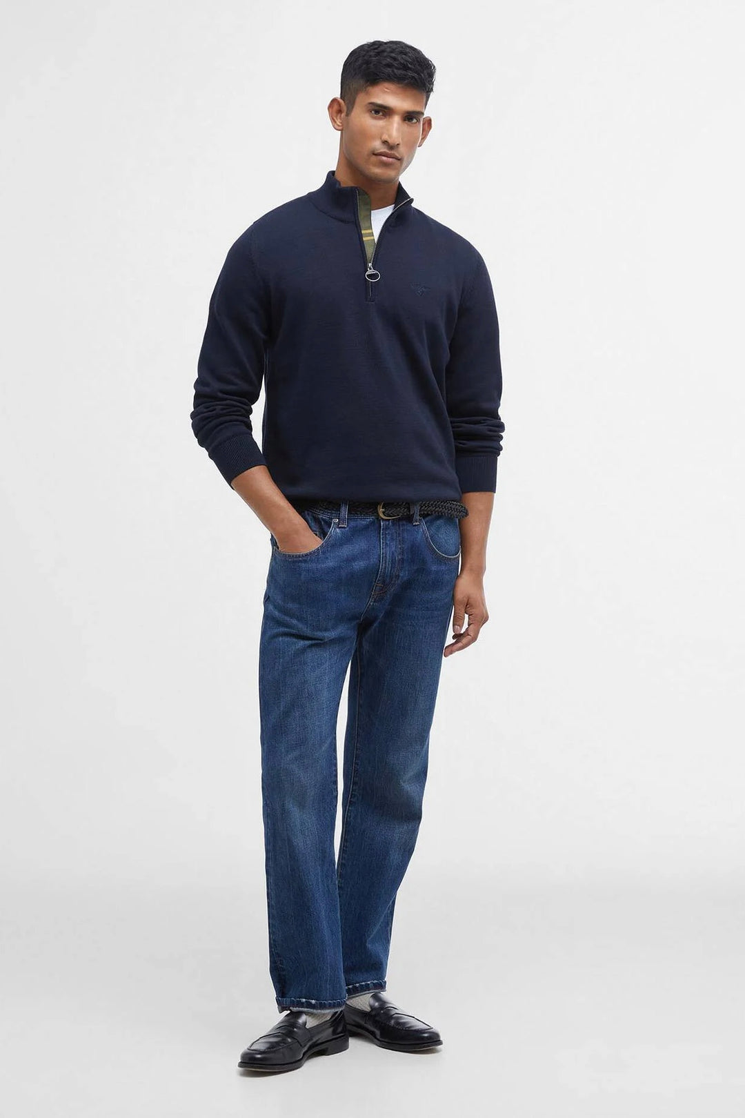 Cotton Quarter-Zip Jumper Classic Navy