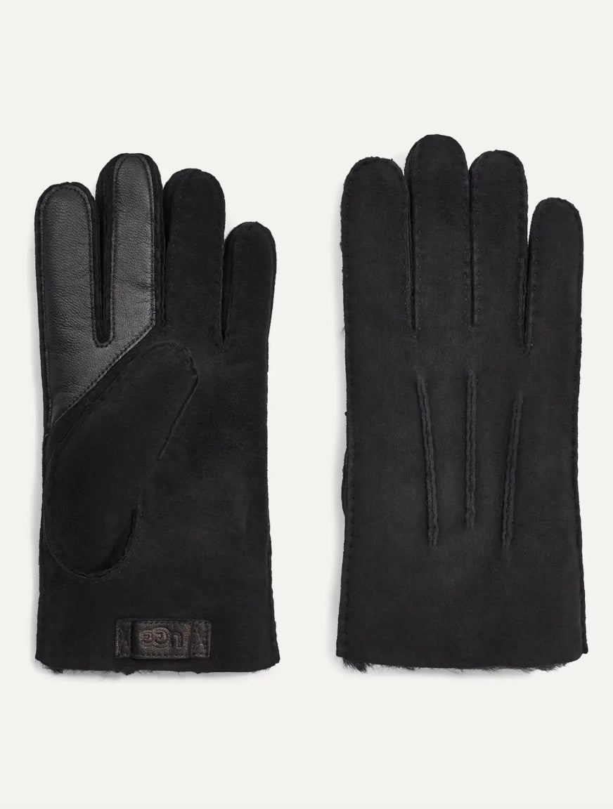 Contrast Sheepskin Tech Glove Black