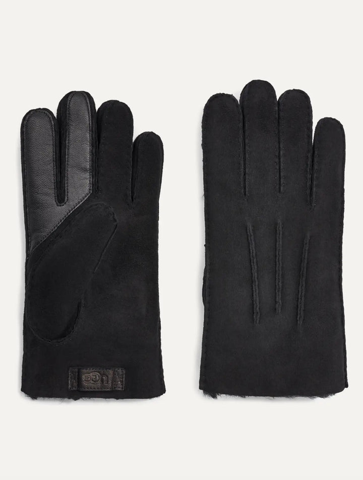 Contrast Sheepskin Tech Glove Black
