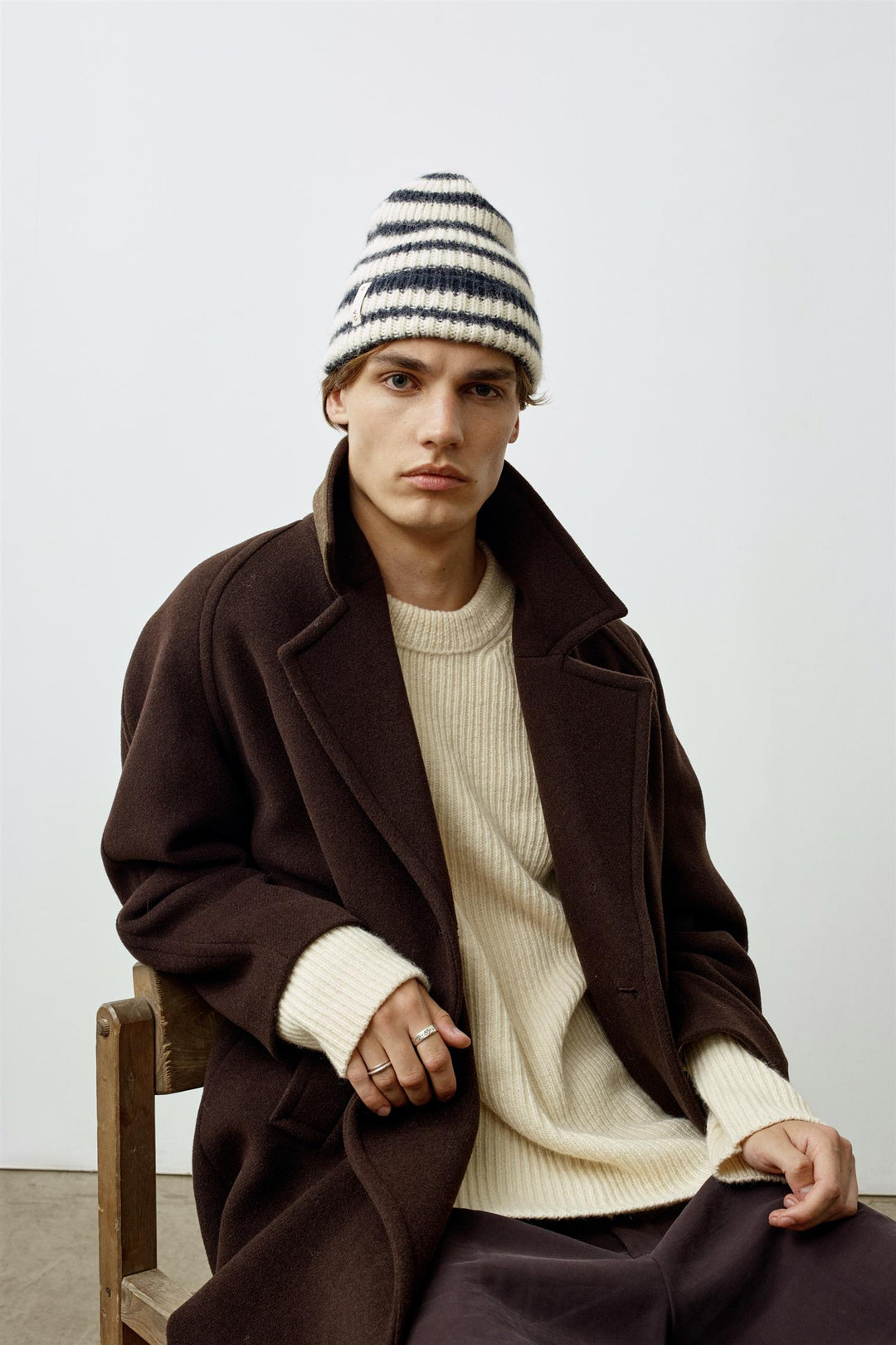 O.A.D O.A.D Ribbed Beanie White/Navy - Dale