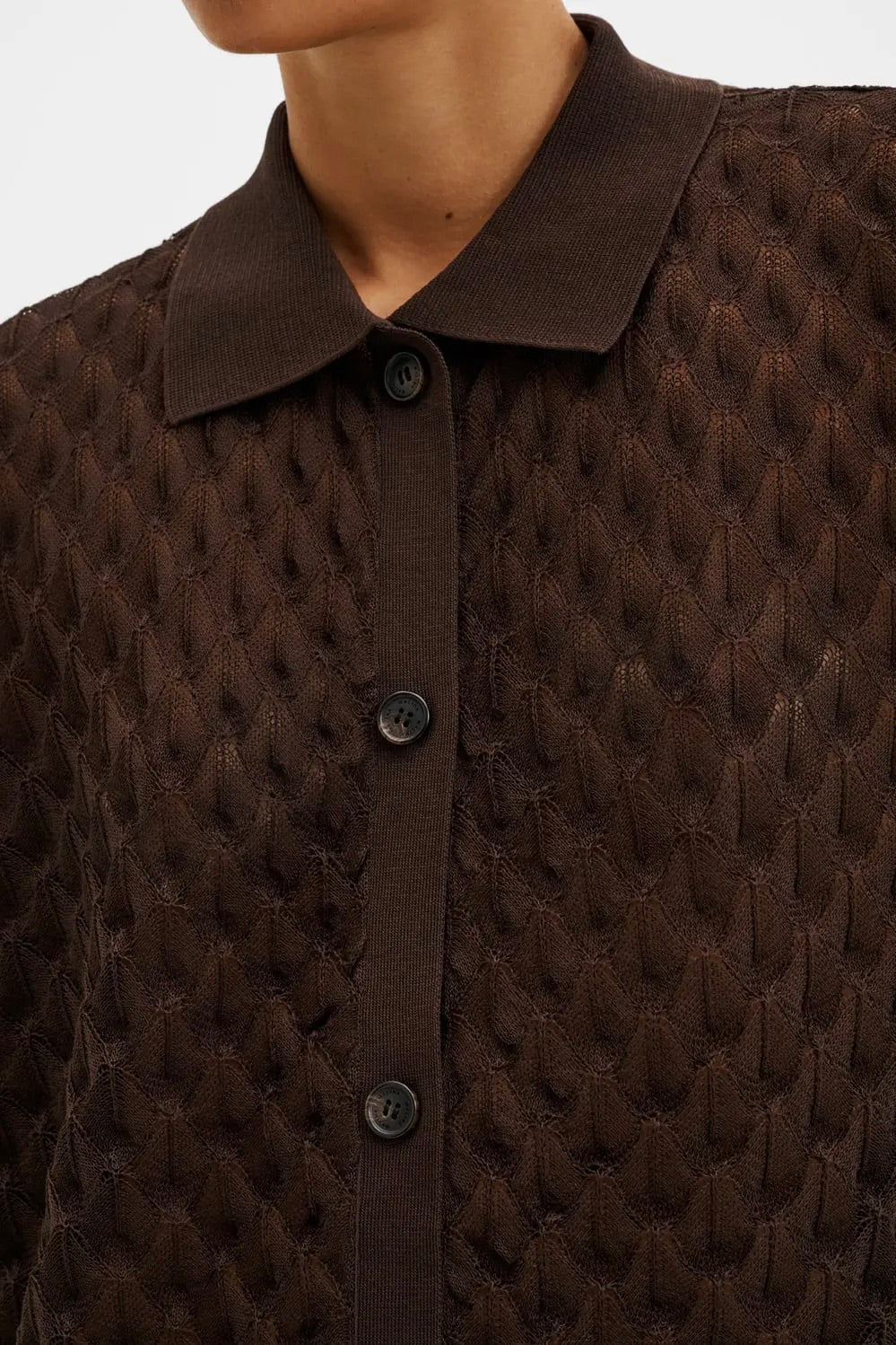 Moa Knitted Shirt Chocolate
