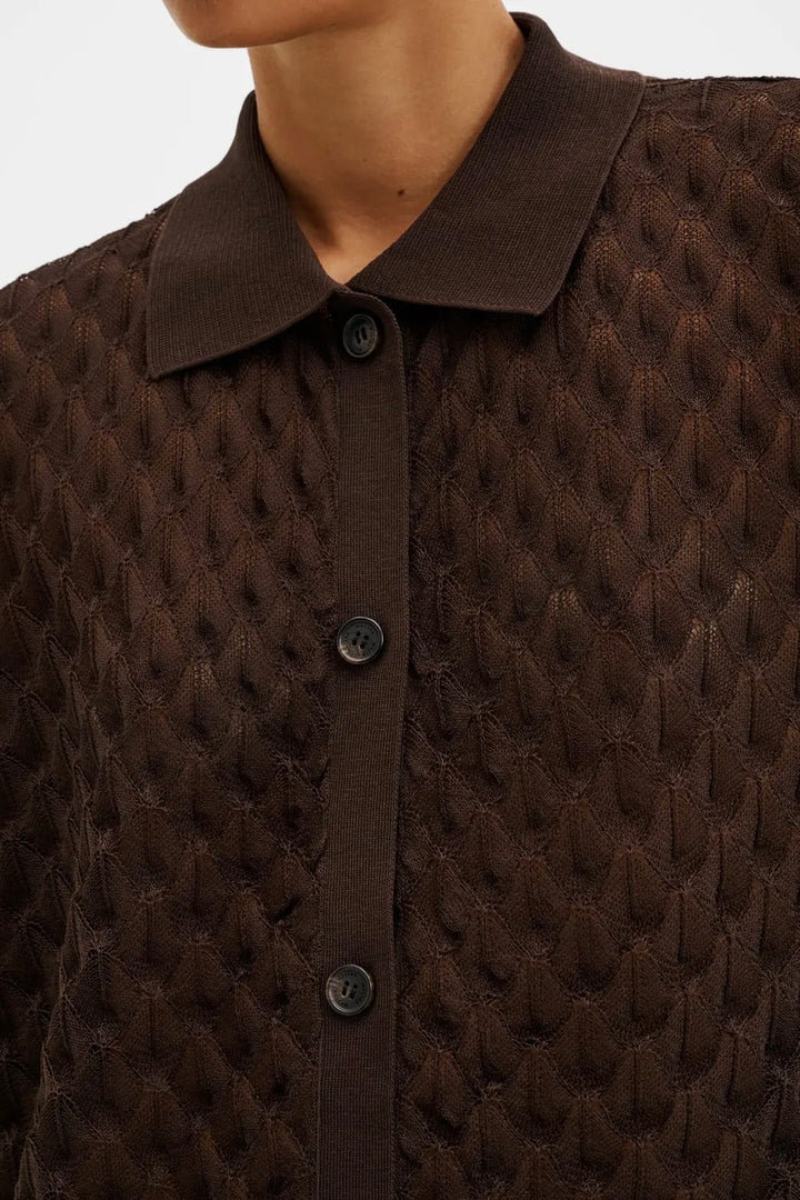 Moa Knitted Shirt Chocolate