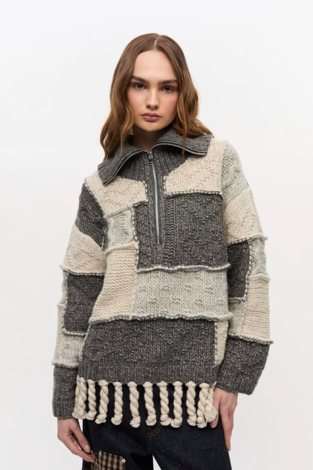 Wool Cotton Bubble Sweater