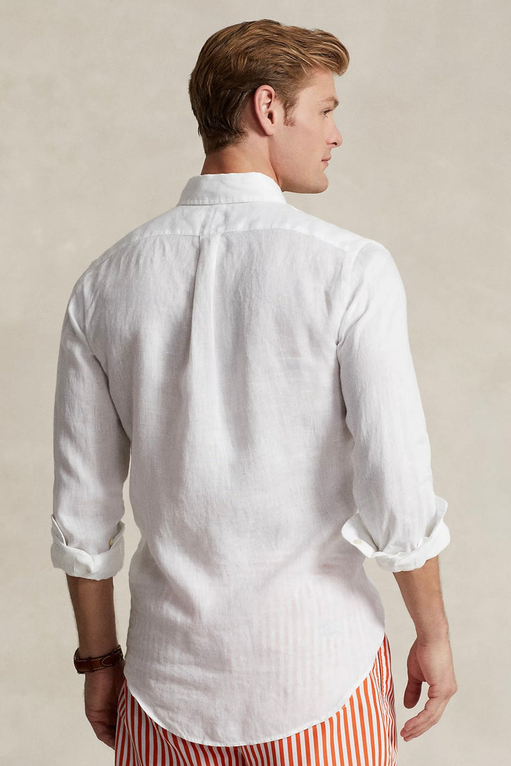POLO RALPH LAUREN - Custom Fit Linen Shirt White - Dale