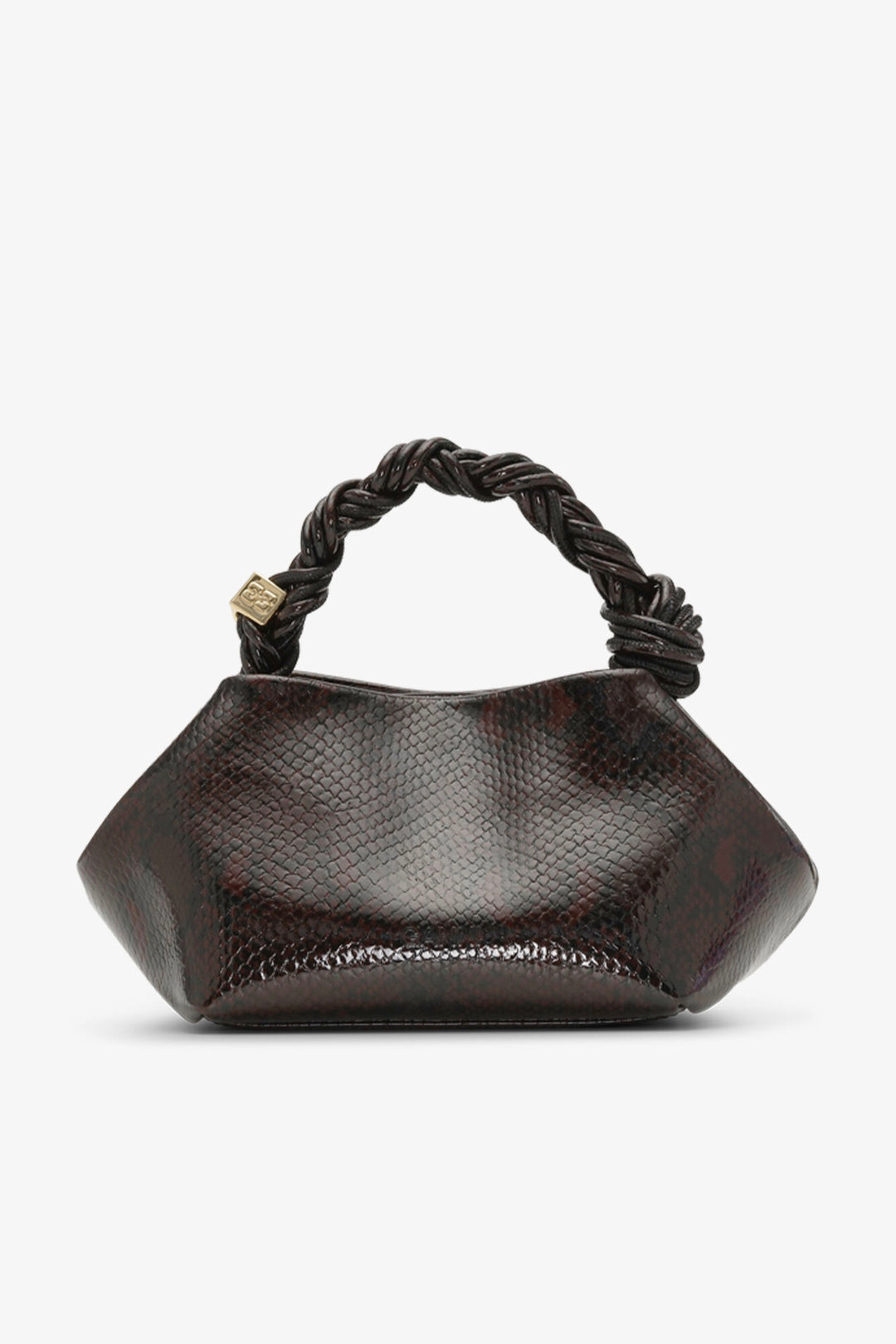 Ganni Bou Bag Small Dark Burgundy Snake