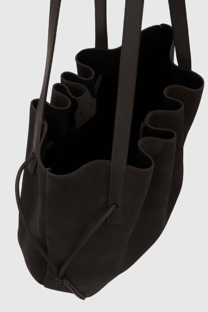 Scallop Tote Suede Ganache